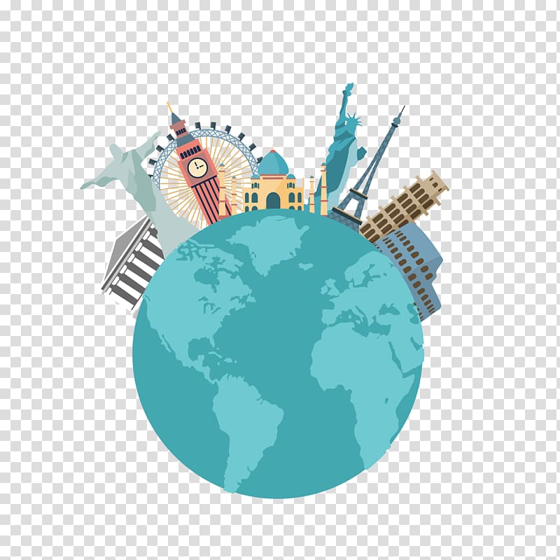 assorted landmark illustration r, Rajkot Package tour Travel Agent World Tourism Day, global attractions transparent background PNG clipart