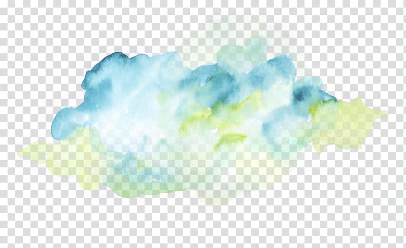 teal and green smoke illustration, Watercolor painting Rendering , design transparent background PNG clipart