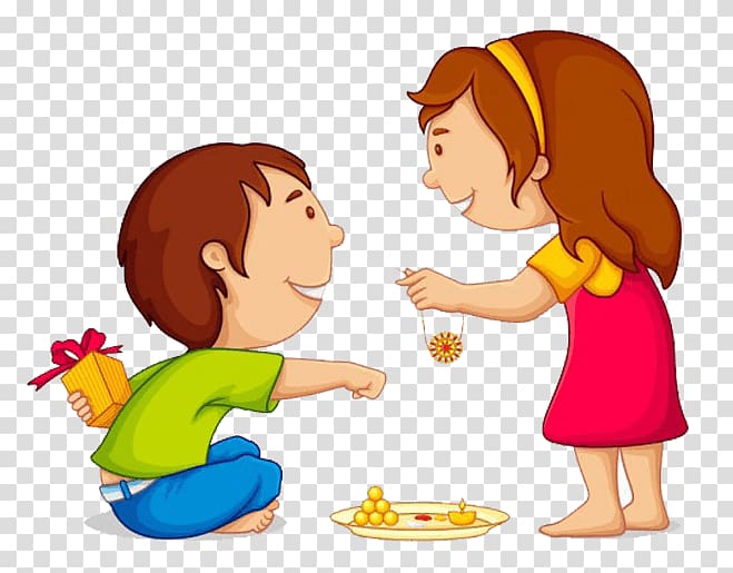 brown-haired girl and boy posters, Raksha Bandhan Sister Greeting & Note Cards Wish Brother, India transparent background PNG clipart