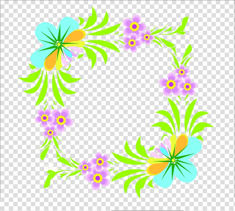 Floral design Flower Cartoon, Free garland pull material transparent background PNG clipart