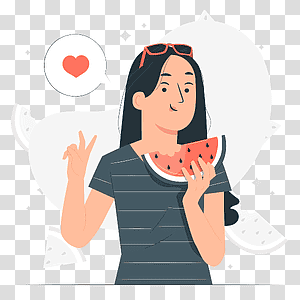 illustration, Watermelon, love, food, healthy, people, summer, fruit transparent background PNG clipart thumbnail