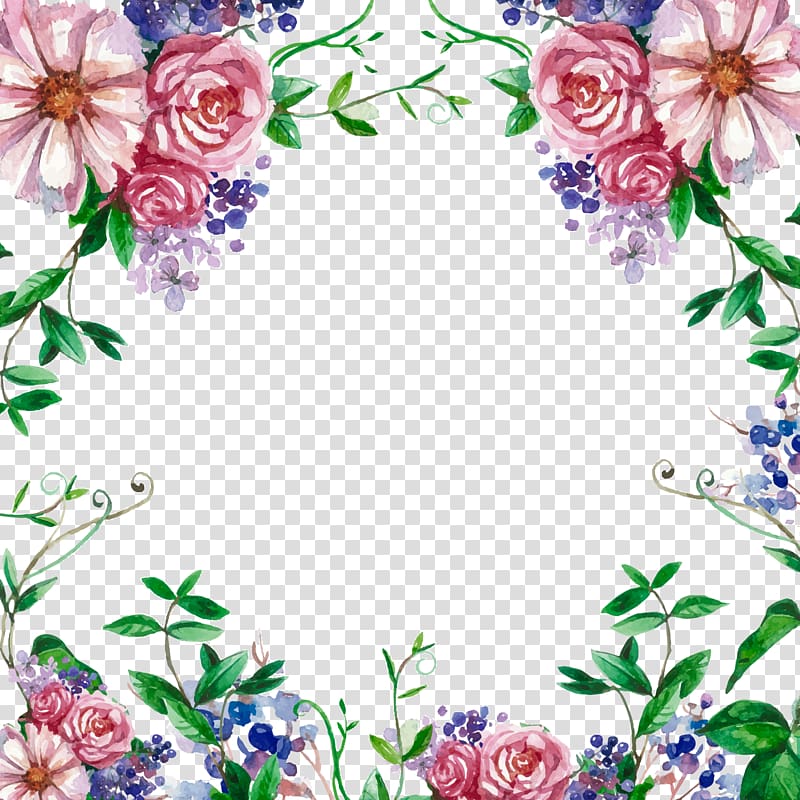 pink and purple floral boarder, Wedding invitation Flower, Invitations Decorative elements transparent background PNG clipart