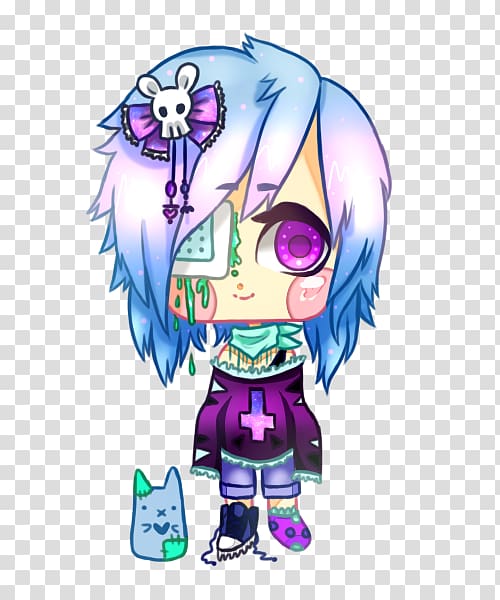 Chibi Drawing Pastel, Pastel Goth transparent background PNG clipart