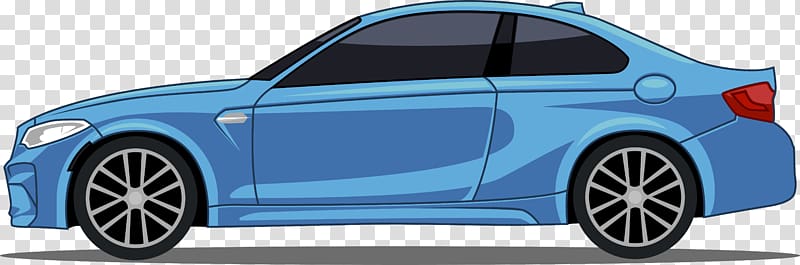 blue BMW M4 illustration, Sports car Luxury vehicle Mercedes-Benz B-Class, Blue cartoon car transparent background PNG clipart