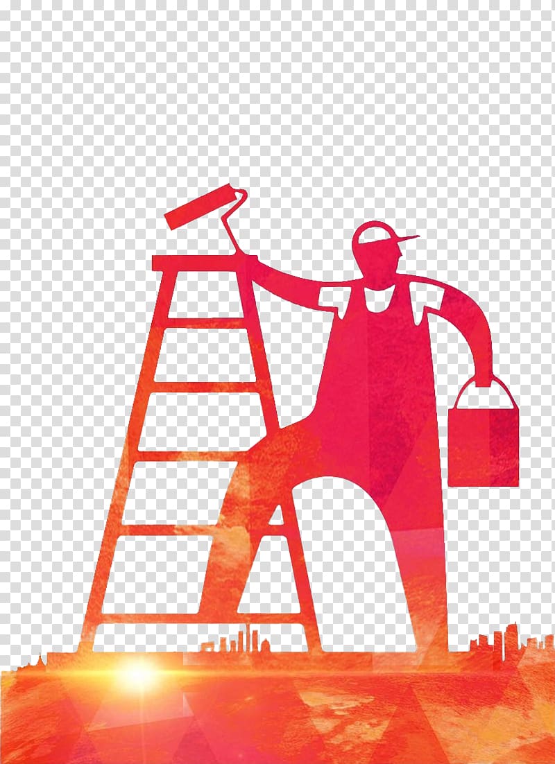 Silhouette Handyman House painter and decorator, Handyman Silhouette transparent background PNG clipart
