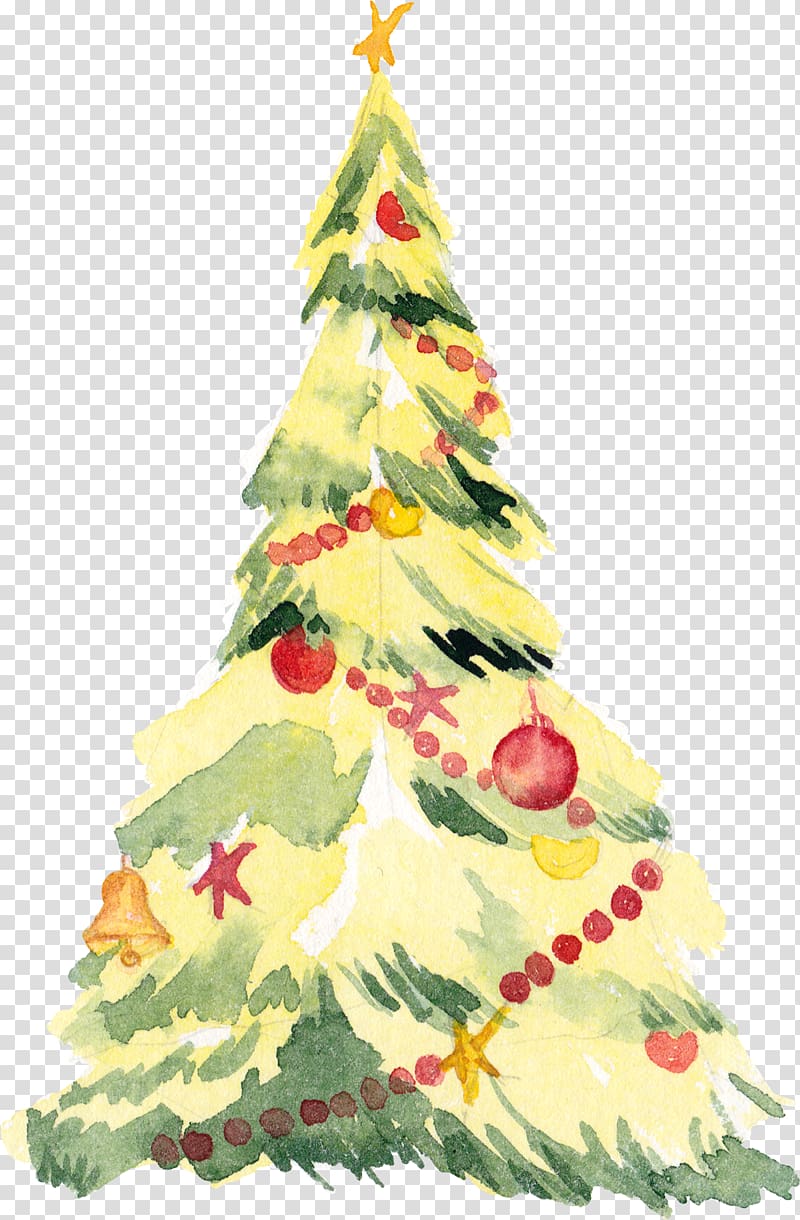 Christmas tree Towel Federa Christmas ornament, Yellow Christmas tree transparent background PNG clipart