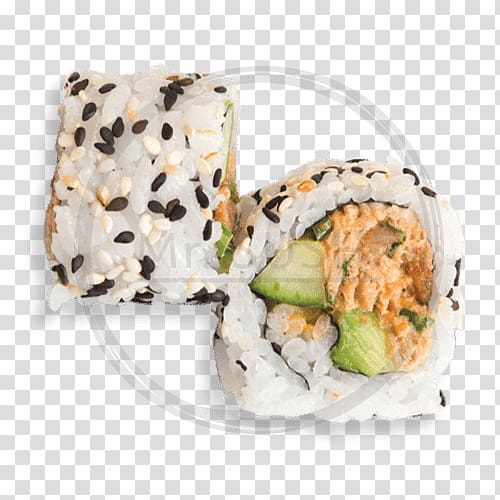 California roll Tuna salad Sashimi Sushi Tempura, salad roll transparent background PNG clipart