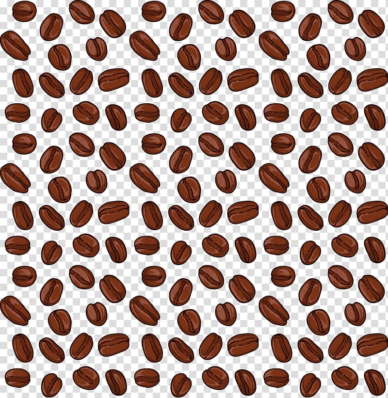 Iced coffee Cafe Coffee bean Pattern, hand-painted coffee beans transparent background PNG clipart