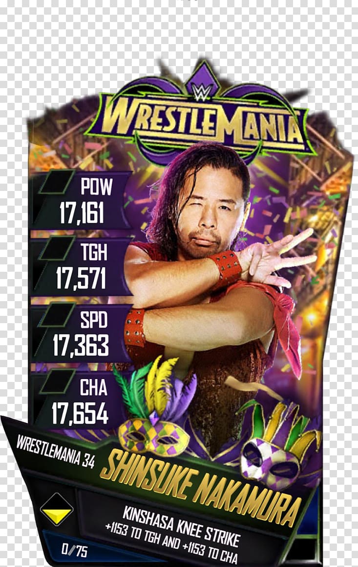 A.J. Styles WrestleMania 34 WWE 2K18 WWE SuperCard WWE SmackDown, wwe transparent background PNG clipart