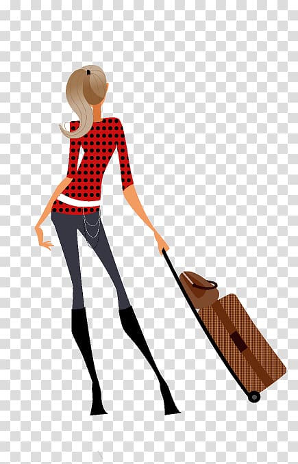 Travel Illustration, Cartoon white hair fashion girl transparent background PNG clipart