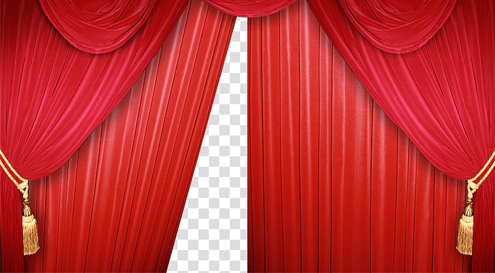 Performance illustration Cinema Theatre , Red curtains transparent background PNG clipart