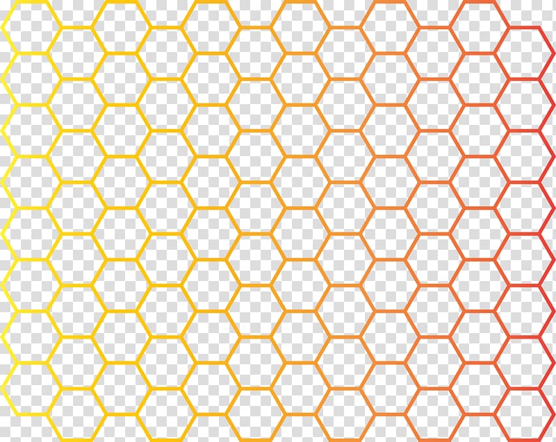 Hexagon Honeycomb Euclidean Hexadecimal Pattern, Simple cellular grid , orange beehive transparent background PNG clipart