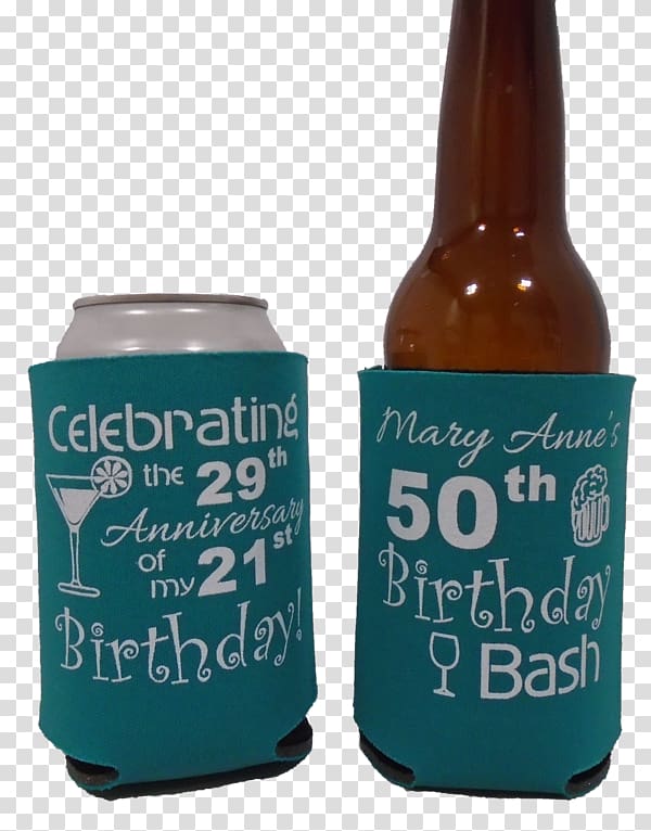 Beer bottle Koozie Birthday Party, beer transparent background PNG clipart