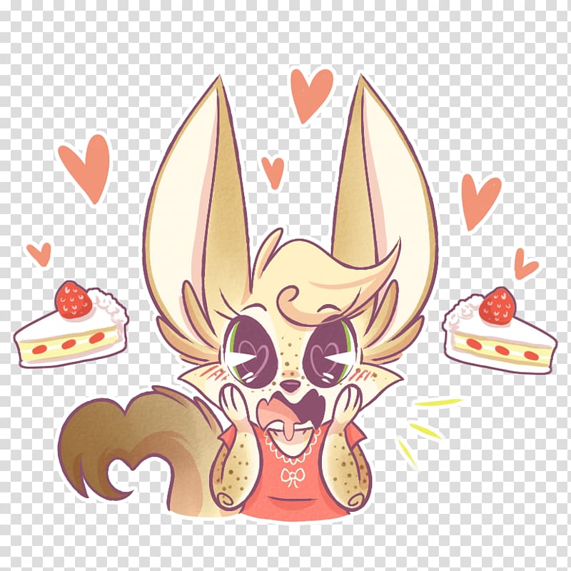 Zodiac March 9 Pisces Fennec fox, happily married colorful transparent background PNG clipart