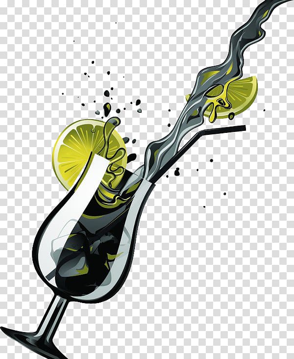 Illustration, A glass of lemon juice transparent background PNG clipart