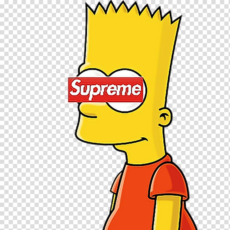 Bart Simpson with Supreme logo on his face, Bart Simpson Homer Simpson Marge Simpson Lisa Simpson Television show, simpsons transparent background PNG clipart