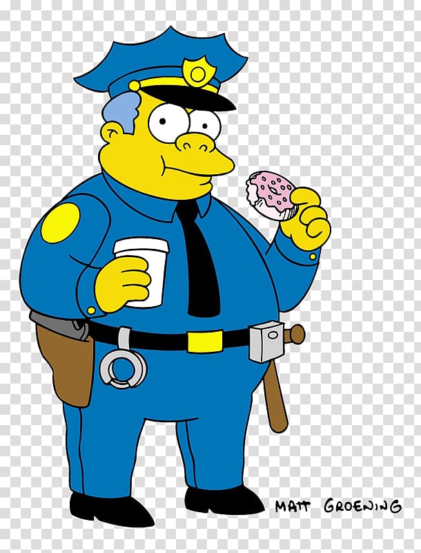 Chief Wiggum Ralph Wiggum Homer Simpson Cletus Spuckler Police, Garbage Man Cartoon transparent background PNG clipart