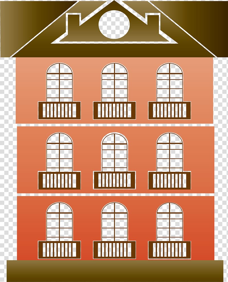 House Villa Building, Orange Villa transparent background PNG clipart