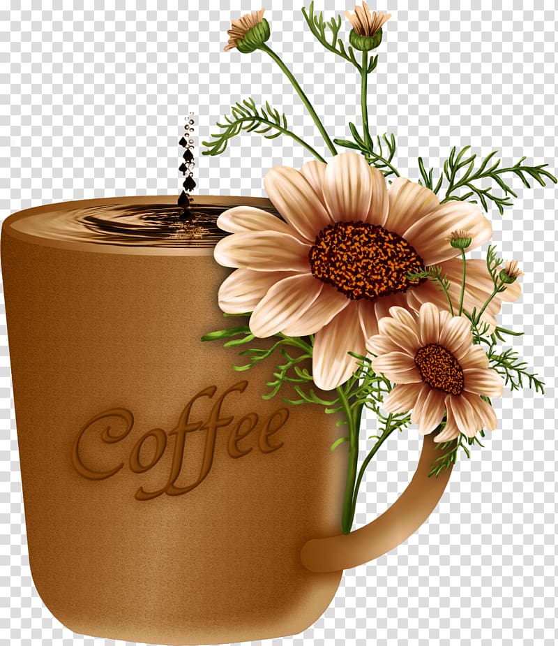 Floral design Flower GIF, coffee ad transparent background PNG clipart
