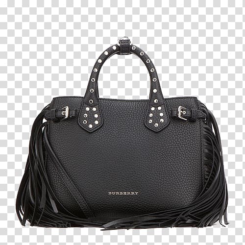 Handbag Burberry Leather Designer Satchel, BURBERRY Burberry black tassel handbag transparent background PNG clipart