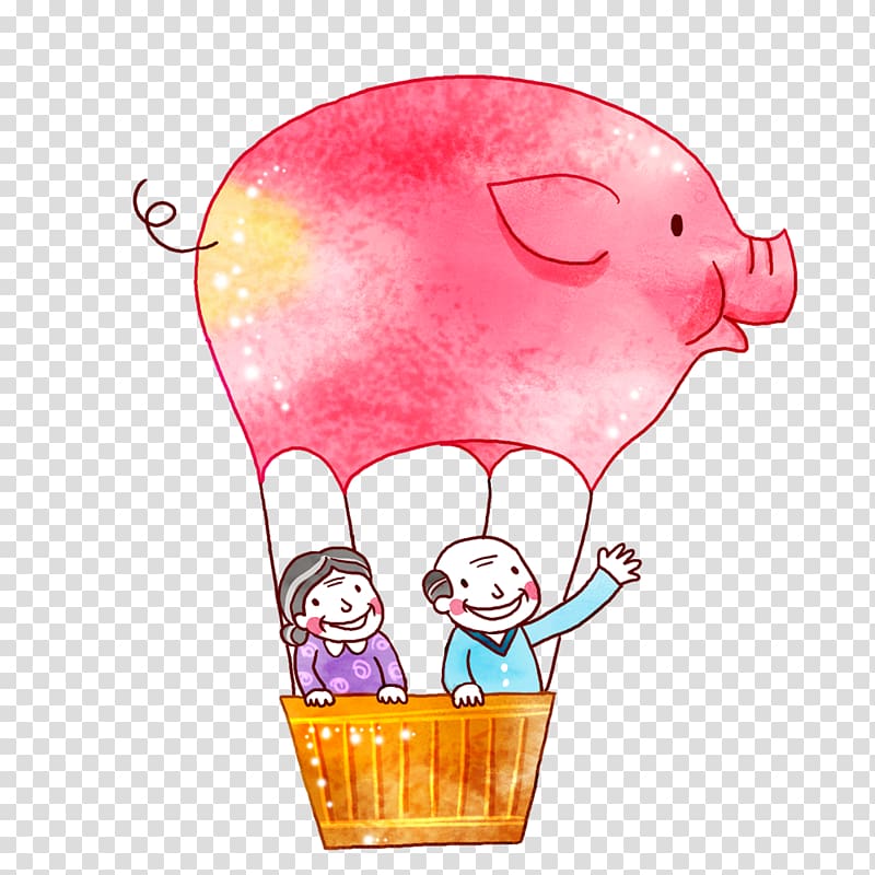 Children\'s Day Painting, Cartoon hot air balloon transparent background PNG clipart