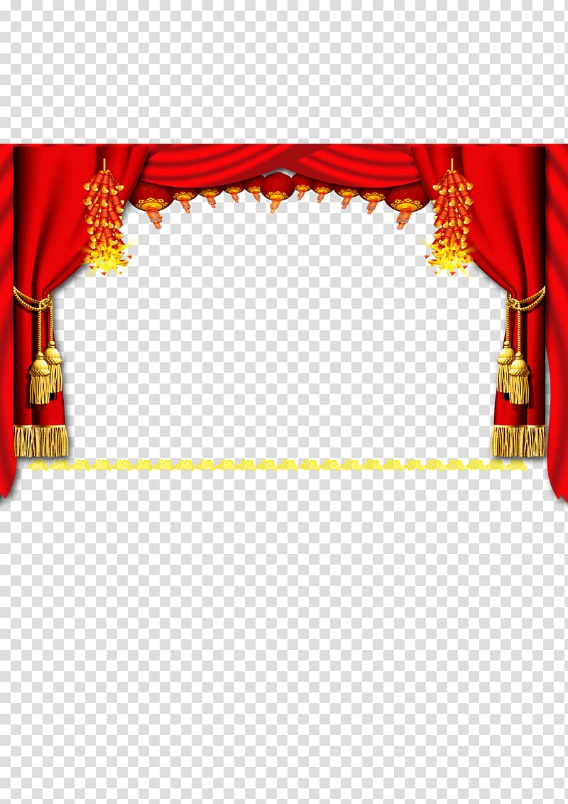 Go Firecracker Chinese New Year Red, Curtains curtain transparent background PNG clipart