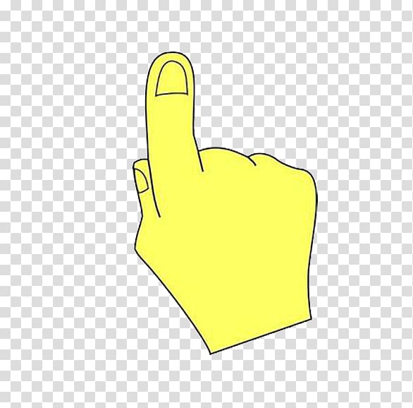 Thumb Yellow Finger, Yellow click on the direction of the cartoon finger transparent background PNG clipart