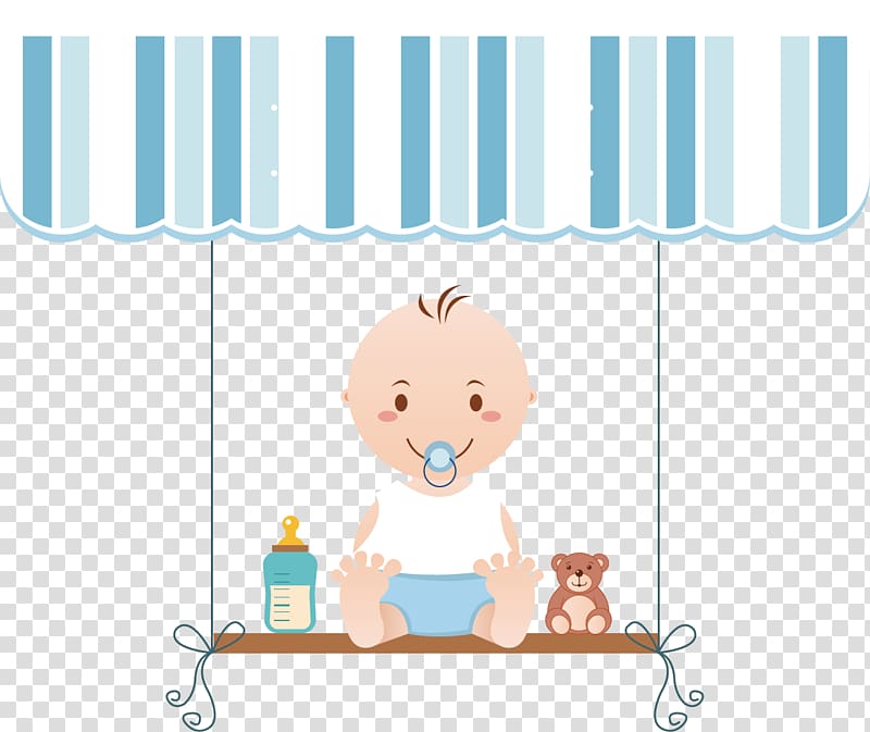 baby illustration, Baby Swing material transparent background PNG clipart