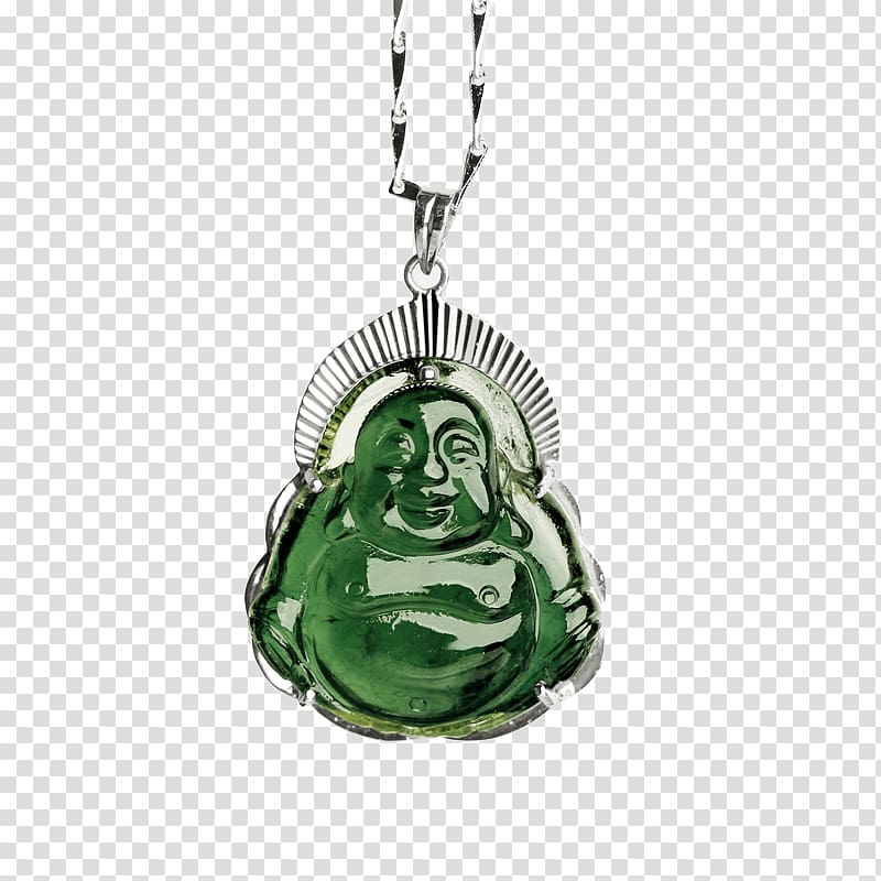 Locket Tourmaline Green, Pei Dia green tourmaline Buddha pendant transparent background PNG clipart