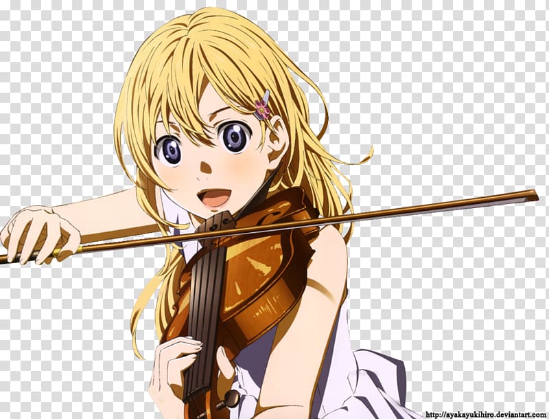 Kousei Kaori Your Lie in April YouTube Music, girl playing the violin transparent background PNG clipart