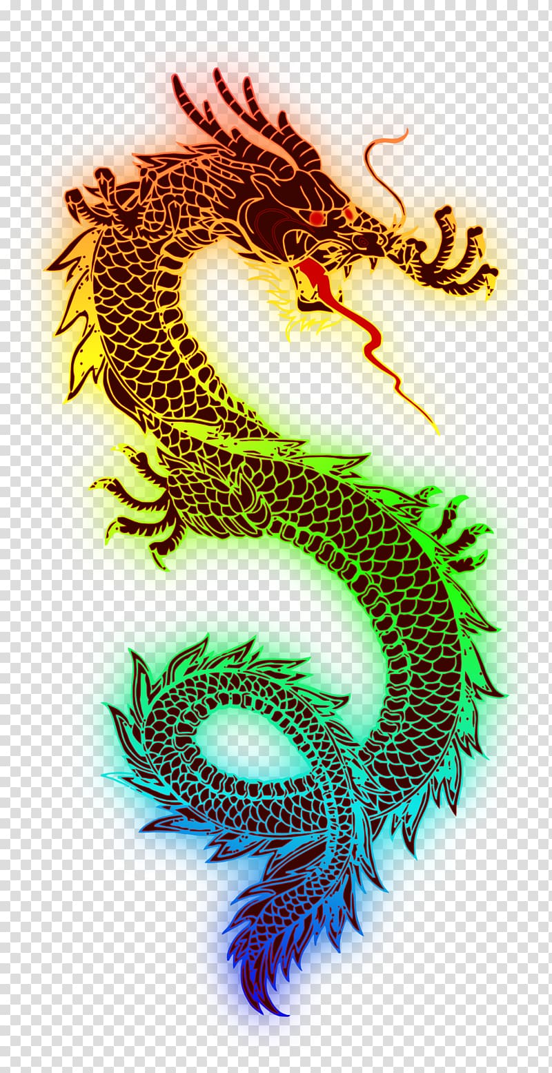 yellow and green dragon illustration, Hong Dragon Scalable Graphics , Chinese Dragon Free transparent background PNG clipart