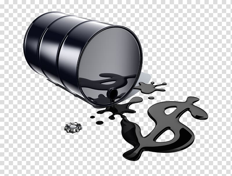 Petroleum Mercato del petrolio Brent Crude Benchmark Barrel, Black dollar and oil drums transparent background PNG clipart