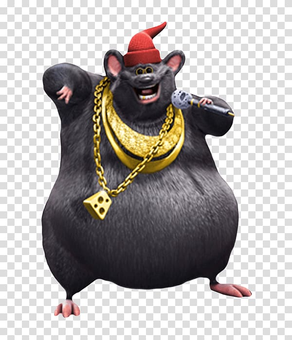 black rodent holding microphone character , Biggie Cheese transparent background PNG clipart
