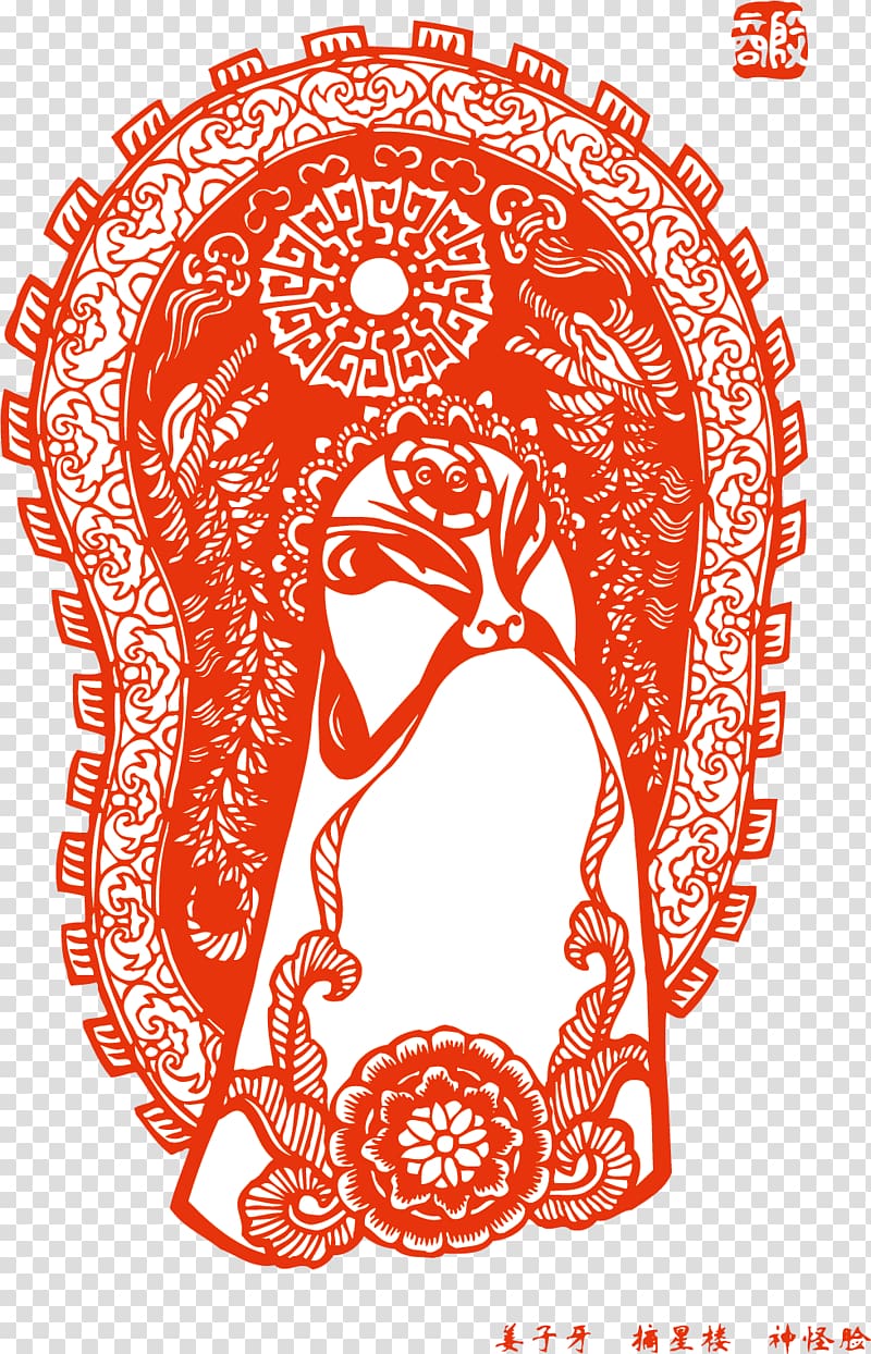 Hailun Peking opera Chinese paper cutting Chinese opera Art, Facebook transparent background PNG clipart