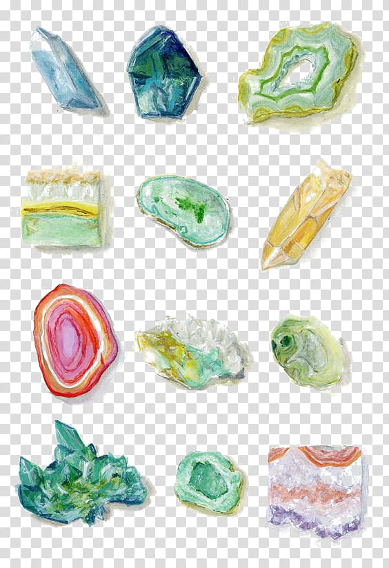Watercolor painting Rock Agate Work of art, Creative Stone transparent background PNG clipart