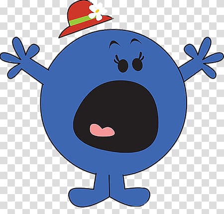 blue with red cap monster illustration, Little Miss Bossy transparent background PNG clipart