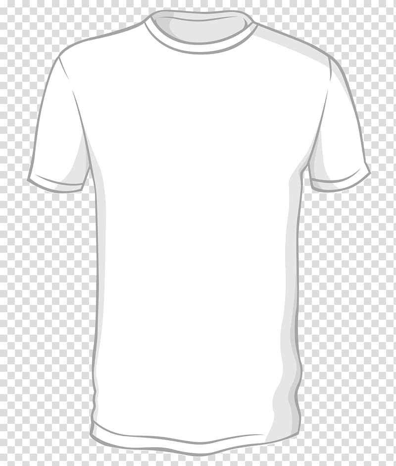 white crew-neck shirt illustration, Long-sleeved T-shirt, Hand-painted pure white T-shirt transparent background PNG clipart