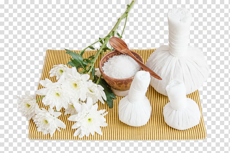 Massage, Flowers and curtains on the sand hammer. transparent background PNG clipart