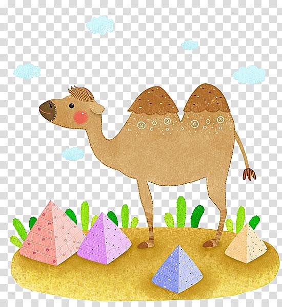 Camel Desert Drawing, Hand-painted camels transparent background PNG clipart