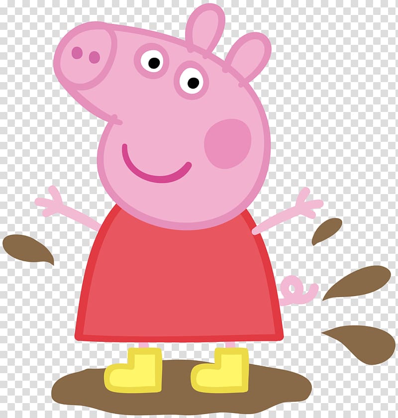 Daddy Pig Mummy Pig Domestic pig Television show Entertainment One, Peppa Pig in Muddy Puddle , Peppa Pig poster transparent background PNG clipart