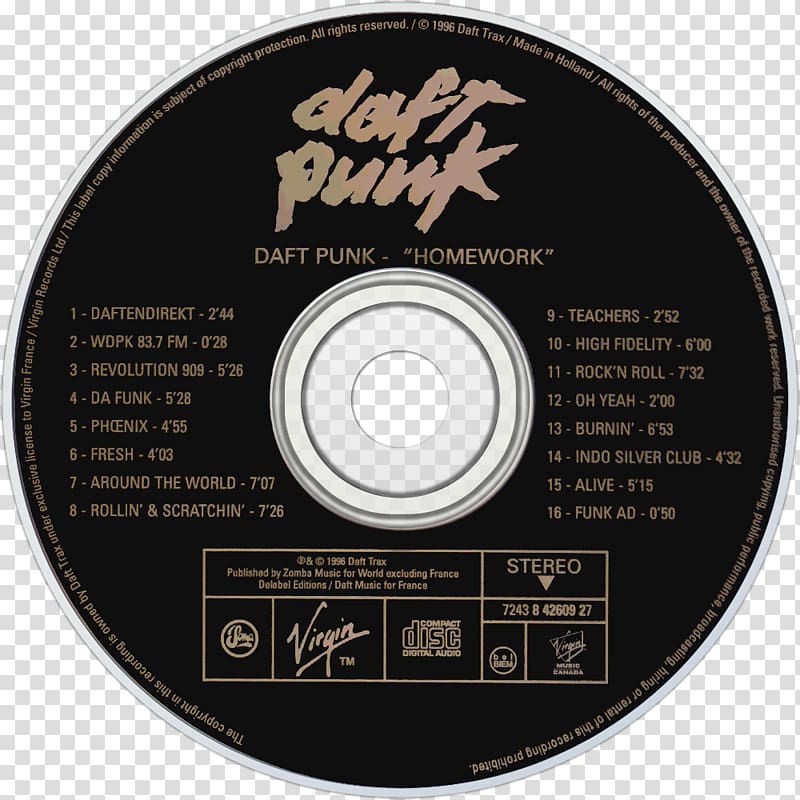 Daft Punk Homework Album cover Discovery, daft punk transparent background PNG clipart