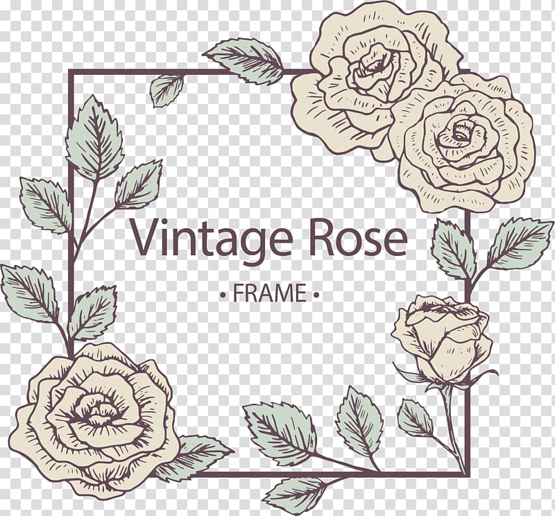 gray vintage rose frame illustration, Floral design Snapchat, Retro rose borders transparent background PNG clipart