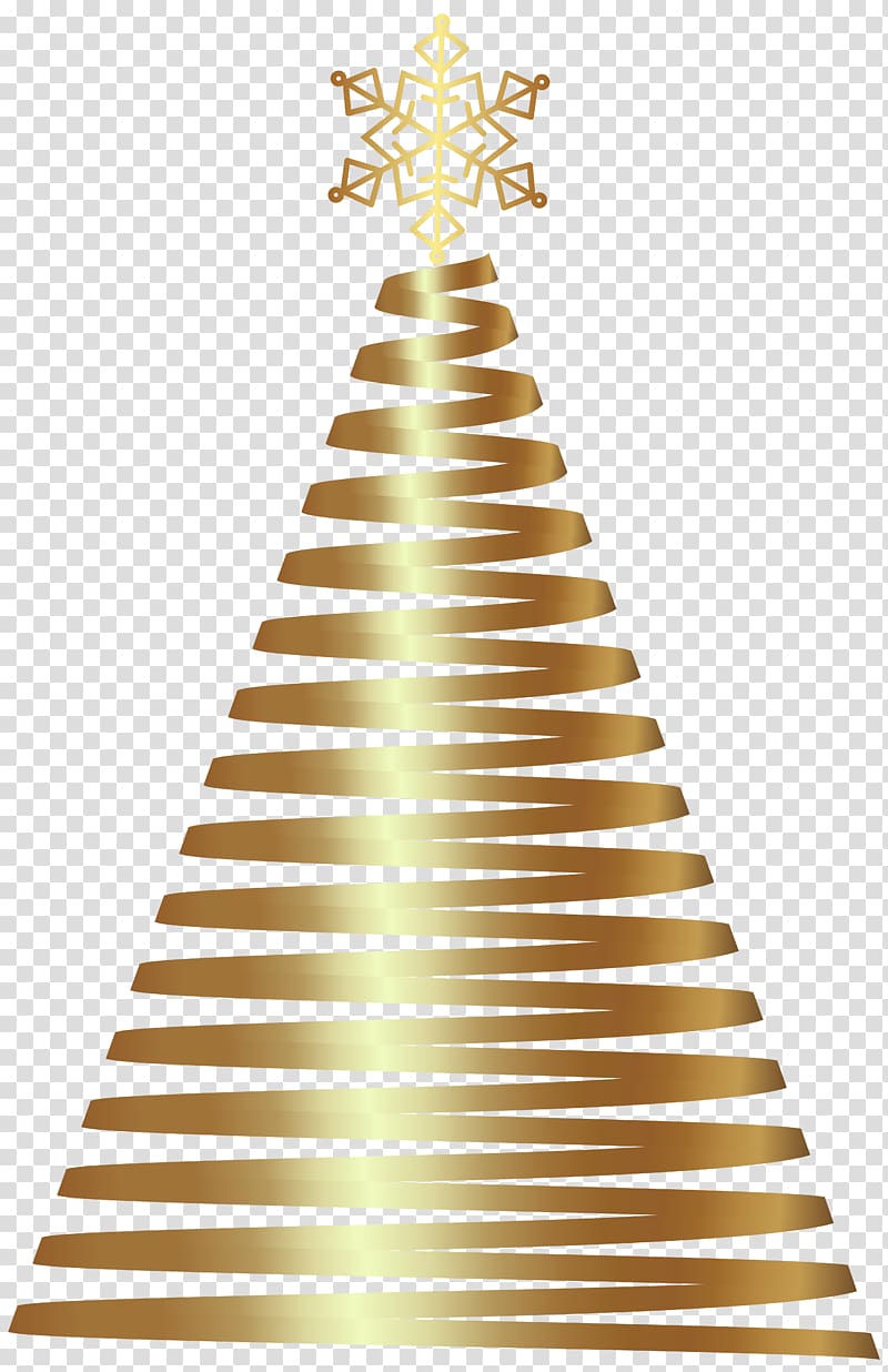 gold Christmas Tree illustration, Christmas tree , Gold Deco Christmas Tree transparent background PNG clipart