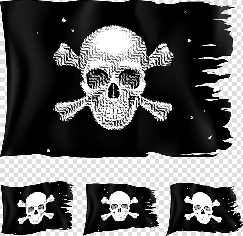 pirates flag illustration, Jolly Roger Piracy , Pirate flag transparent background PNG clipart