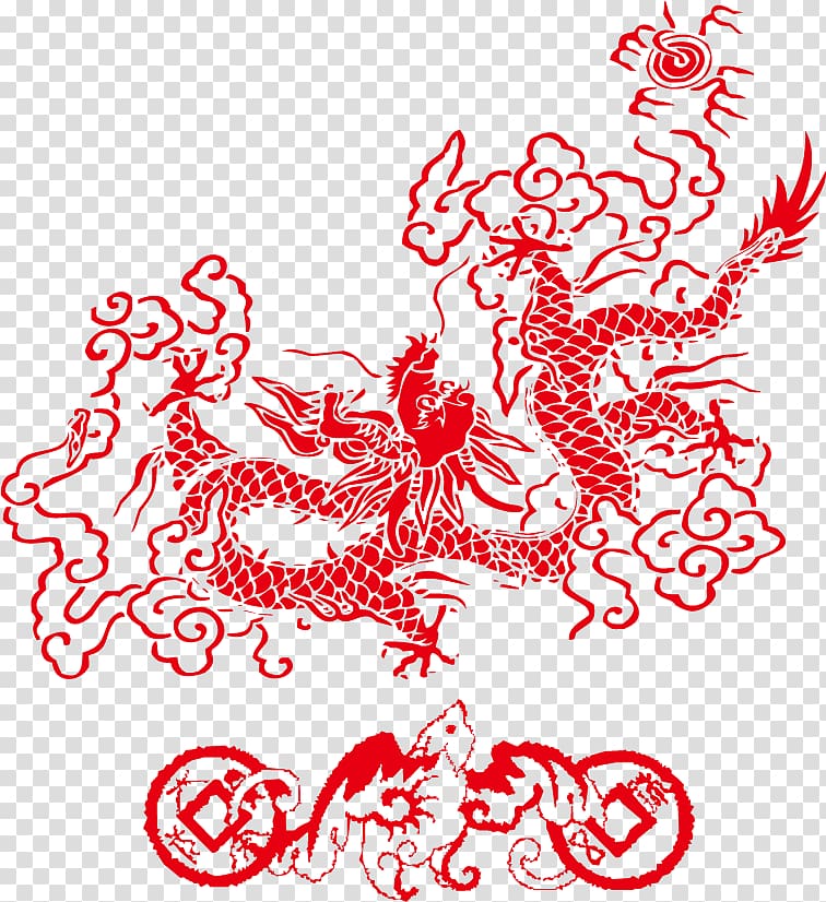 China Chinese dragon Chinese New Year , New Year Dragon material transparent background PNG clipart
