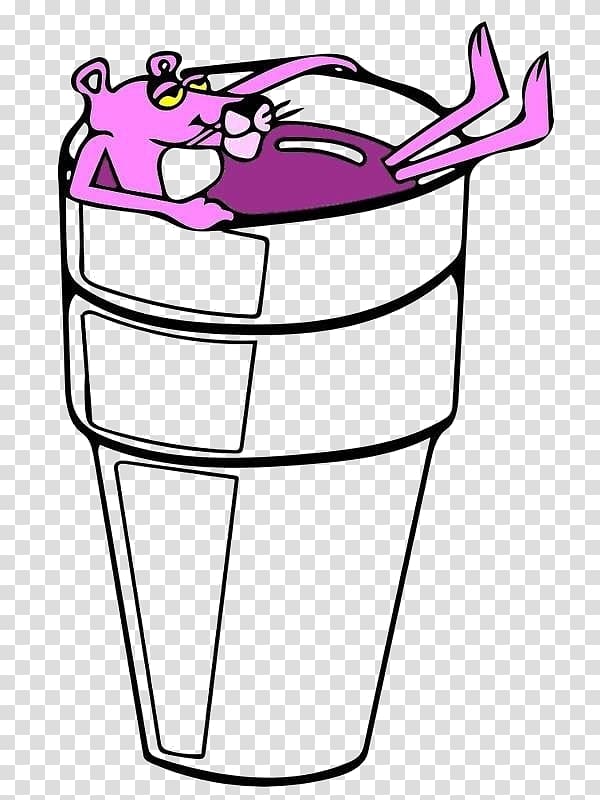 Purple drank Codeine Trap music, pink panther inspector transparent background PNG clipart