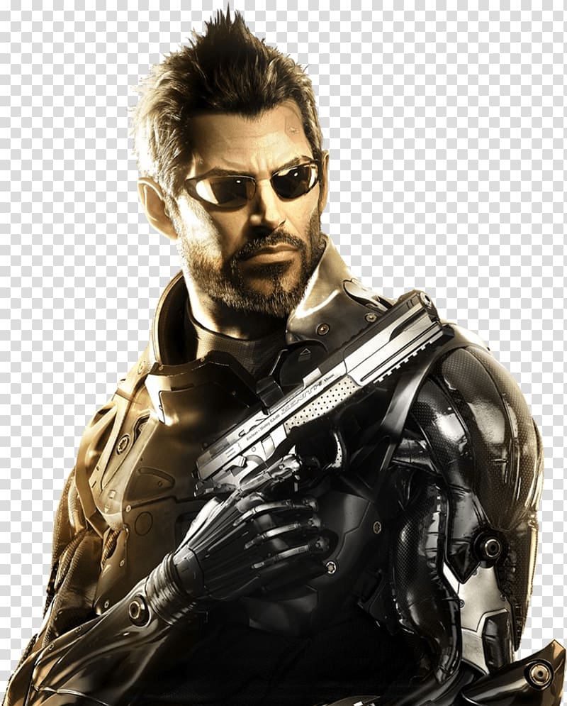man holding pistol, Deus Ex Gun transparent background PNG clipart