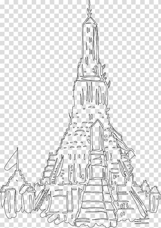 Wat Pho Wat Arun Drawing Line art Coloring book, thailand transparent background PNG clipart