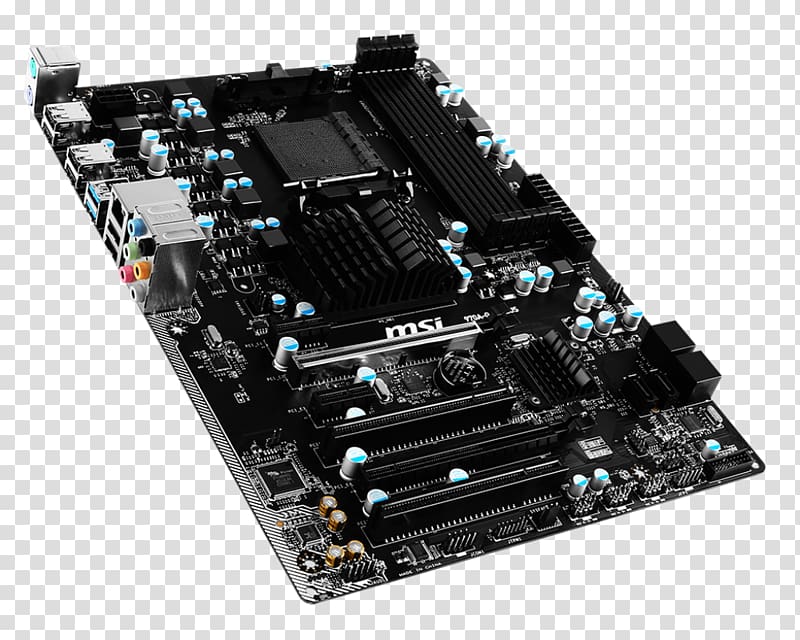 Socket AM3+ Motherboard MSI 970A-G43 PLUS DDR3 SDRAM, cpu transparent background PNG clipart