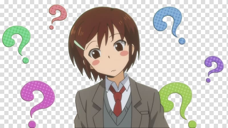 Confused looking anime girls with question marks above their heads -  Download Stickers from Sigstick